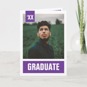 Convite Graduação de Fotos com Textura Moderna Roxa