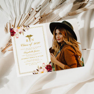 Convite Graduação de fotos da escola de enfermagem flora