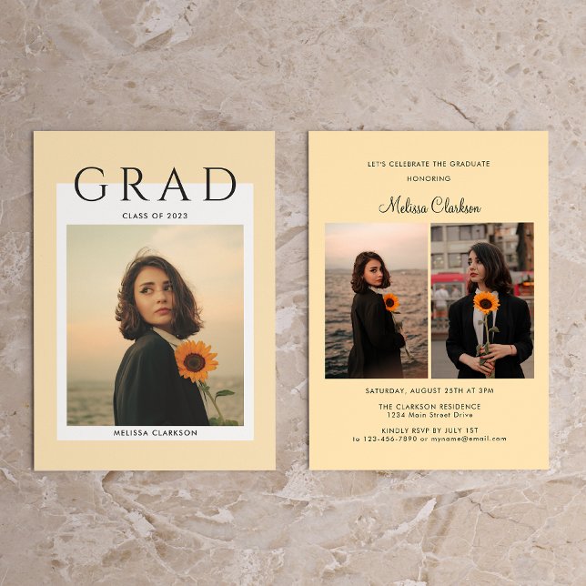 Convite Graduação de Fotos de Criação de Script de Tipogra (Criador carregado)