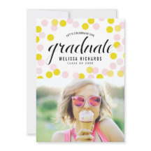 Graduação de Fotos de Pontos de Confetti Rosa e Am