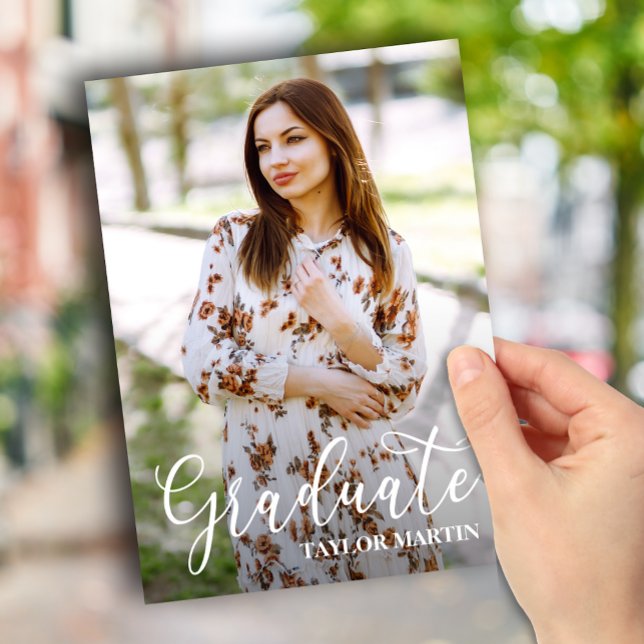 Convite Graduação de Fotos de Script de Formando Preto e B (Criador carregado)