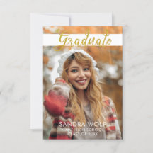 Graduação de Fotos de Script Dourado Moderno