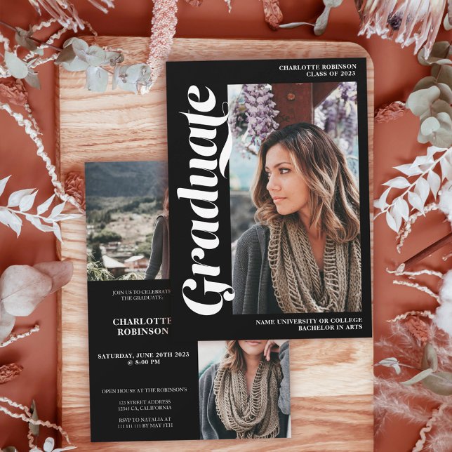 Convite Graduação de fotos em branco no script de formando (Criador carregado)