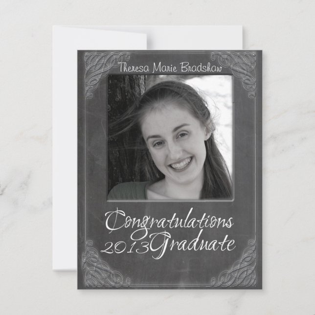 Convite Graduação de Fotos em Chalk Blackboard 2013 (Frente)