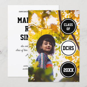 Convite Graduação de Fotos em Círculos Pretos