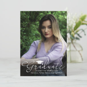 Convite Graduação de Fotos Frente/Traseira com Script de T
