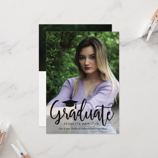 Convite Graduação De Fotos Frente/Traseira Do Script De Ti (Frente/Verso In Situ)