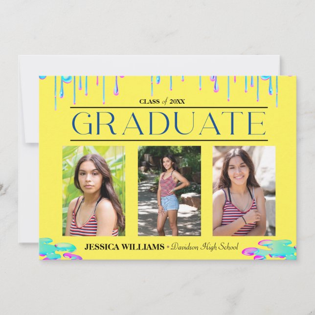 Convite Graduação de fotos holográficas em Drives (Frente)