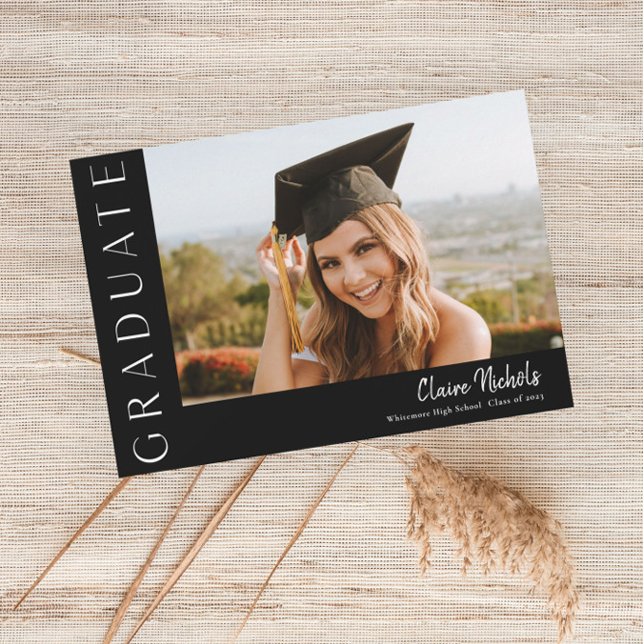 Convite Graduação de Fotos Horizontal Moderna (Criador carregado)