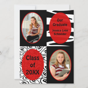 Convite Graduação de Fotos Impressas em Zebra e Leopard