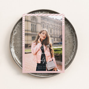 Convite Graduação de Fotos Minimalista Moderna em Stripes 