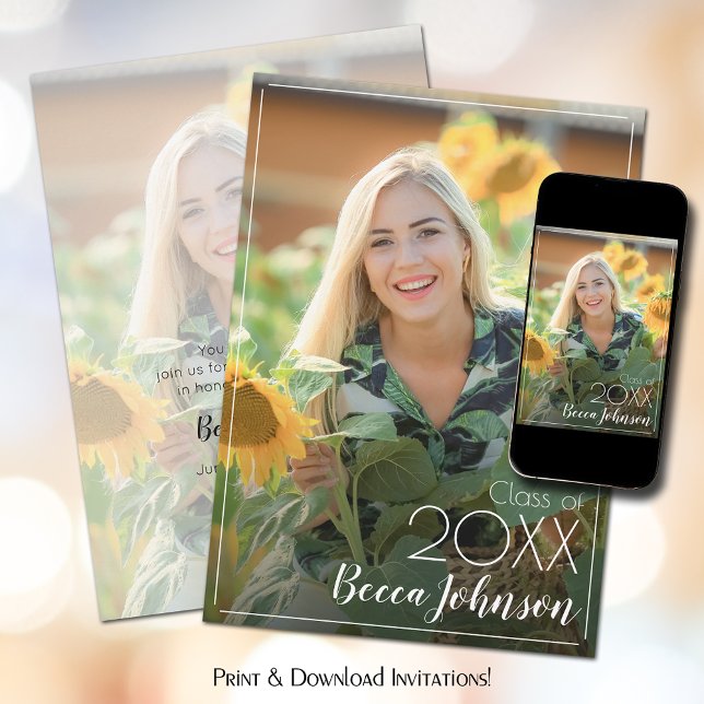 Convite Graduação de Fotos Moderna (Criador carregado)