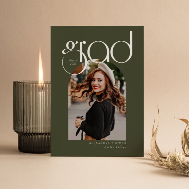 Convite Graduação de Fotos Moderna de 5 Arcos Minúsculos V (Criador carregado)