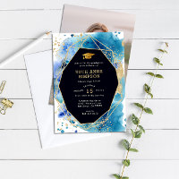 Graduação de Fotos Personalizada de Quadro Dourado