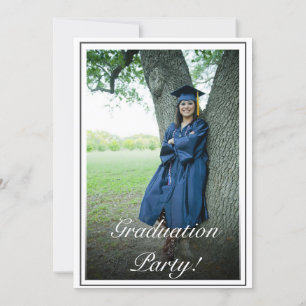 Convite Graduação de Fotos - Preto Branco Minimalista Mo