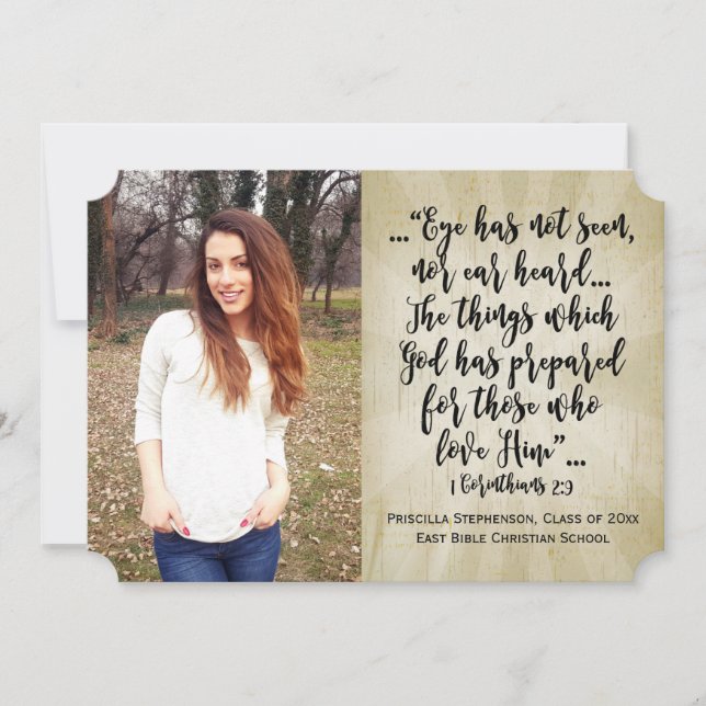 Convite Graduação de Fotos Versa da Bíblia Cristã Corinthi (Frente)