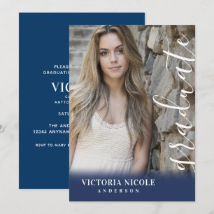 Convite Graduação de Fotos Verticais em Caligrafia Moder