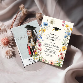 Convite Graduação de Gêmeos do Jardim dos Prados de Flores