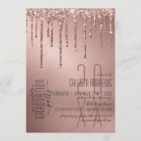 Graduação de Glitter Dourado com Rosa de Luxo Spar