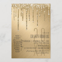 Graduação De Glitter Dourado De Luxo Com Glitter