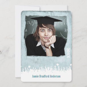 Convite Graduação de Grunge com Estilo de Poster com Dis