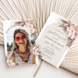 Convite Graduação de Imagem de Arca Floral da Orquídea Pam