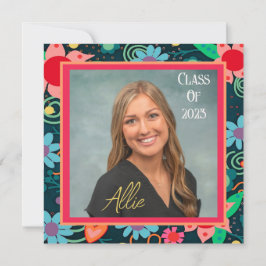 Convite Graduação de Inspirividade Floral bonito Personali