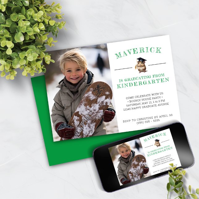 Convite Graduação de jardim de infância de hamster bonito  (Criador carregado)