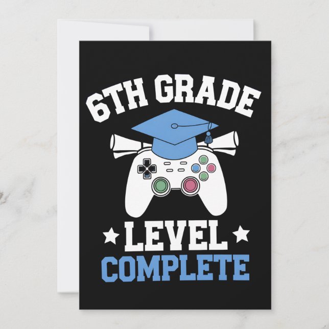 Convite Graduação de Jogo de Nível de 6º Ano Completa (Frente)