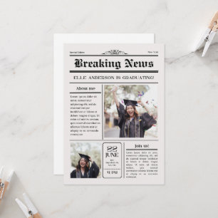 Convite Graduação de jornal com fotos exclusivas modernas