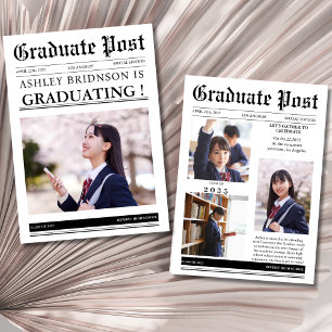 Convite Graduação de jornal única moderna