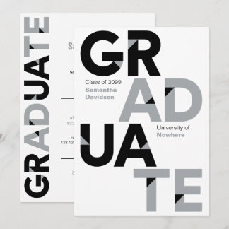 Convite Graduação de Letras Ângulos Grandes e Negrito de C