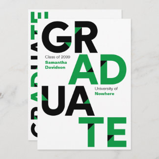 Convite Graduação de letras grande e grande cor verde