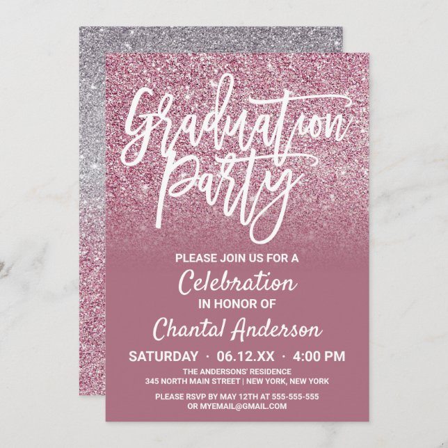 Convite Graduação de madeira de vegetação do forno de prat (Frente/Verso)