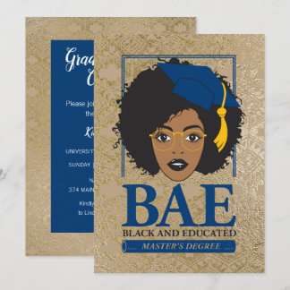 Convite Graduação de mestrado em BAE Black e Educado