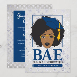 Convite Graduação de mestrado em BAE Black e Educado