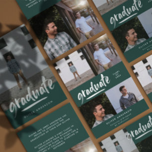 Convite Graduação de na moda de fotografia com script verd