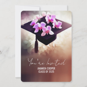 Convite Graduação de Orquídeas Exclusivas na moda