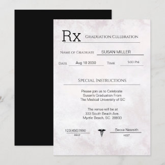 Convite Graduação de Pad com Receita Médica Elegante