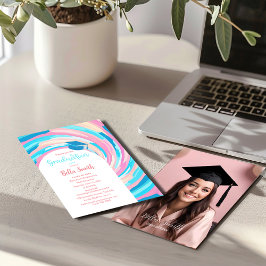 Convite Graduação de Pastel ondulado em vórtex