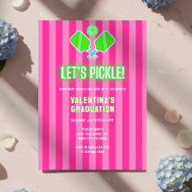 Graduação de Pickleball Rosa Listrado Verde Preppy