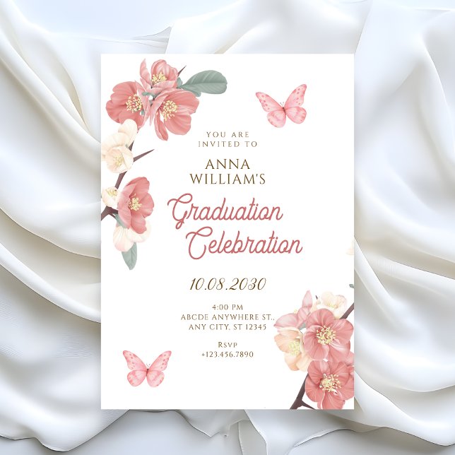 Convite graduação de ramo floral (Criador carregado)