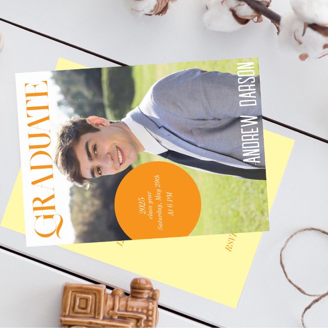 Convite graduação de revista laranja (Criador carregado)