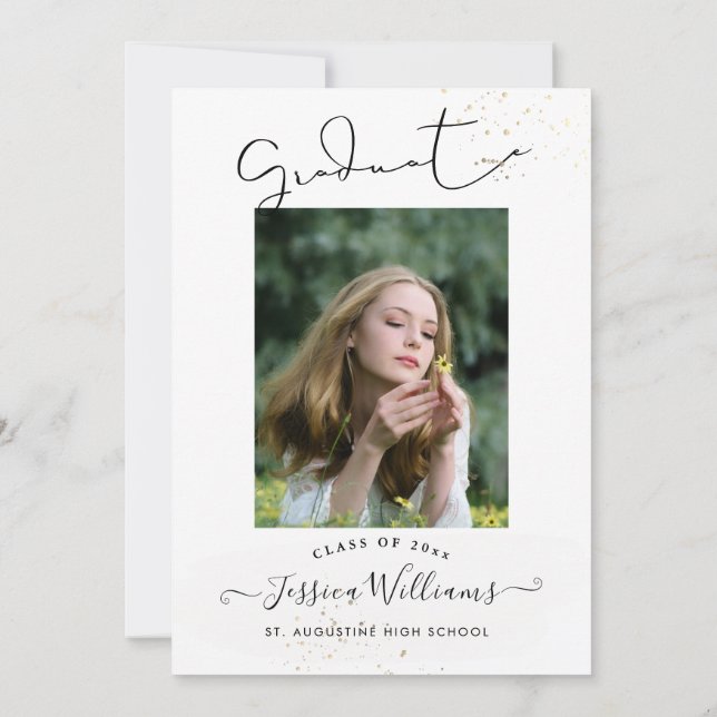 Convite Graduação De Script De Caligrafia Moderna PixDezin (Verso)