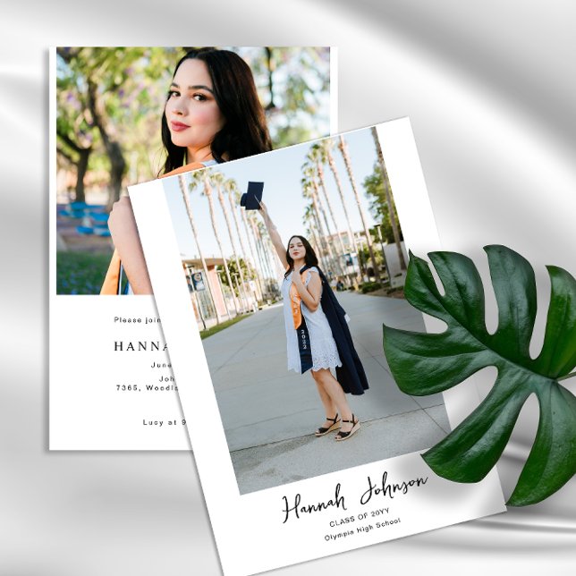 Convite Graduação de Script de Caligrafia Personalizada 2 (Criador carregado)