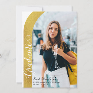 Convite Graduação de Script de Foto em Arco Moderno