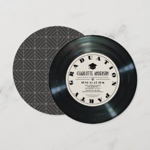Convite Graduação De Tan Do Registro De Vinilo Retroativo