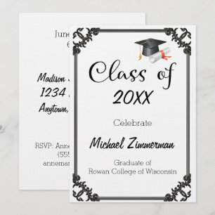 Convite Graduação de Texto Grande da Classe do Ano