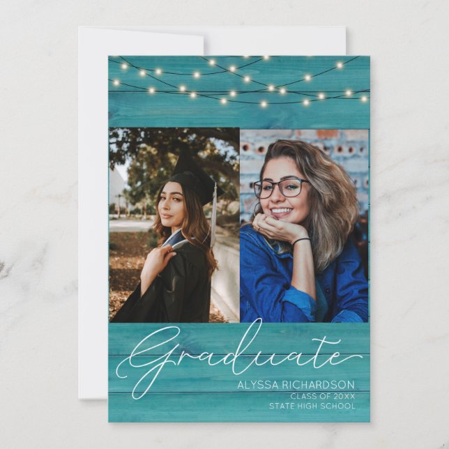 Convite Graduação de Tipografia por Manuscrito em Madeira  (Frente)