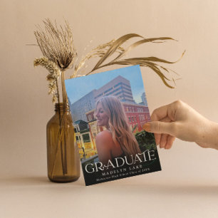 Convite Graduação de três fotos verticais em quadro chalkb